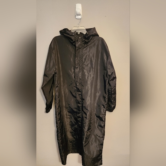 NWT PLT PrettyLittleThing Black Longline Windbreaker Size 6 - Picture 10 of 16